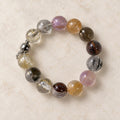 Natural Crystal Bracelet #03 — Autumn Garden — clear front product view on warm ivory background