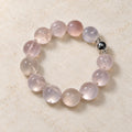 Natural Crystal Bracelet #06 — Soft Rose — clear front product view on warm ivory background